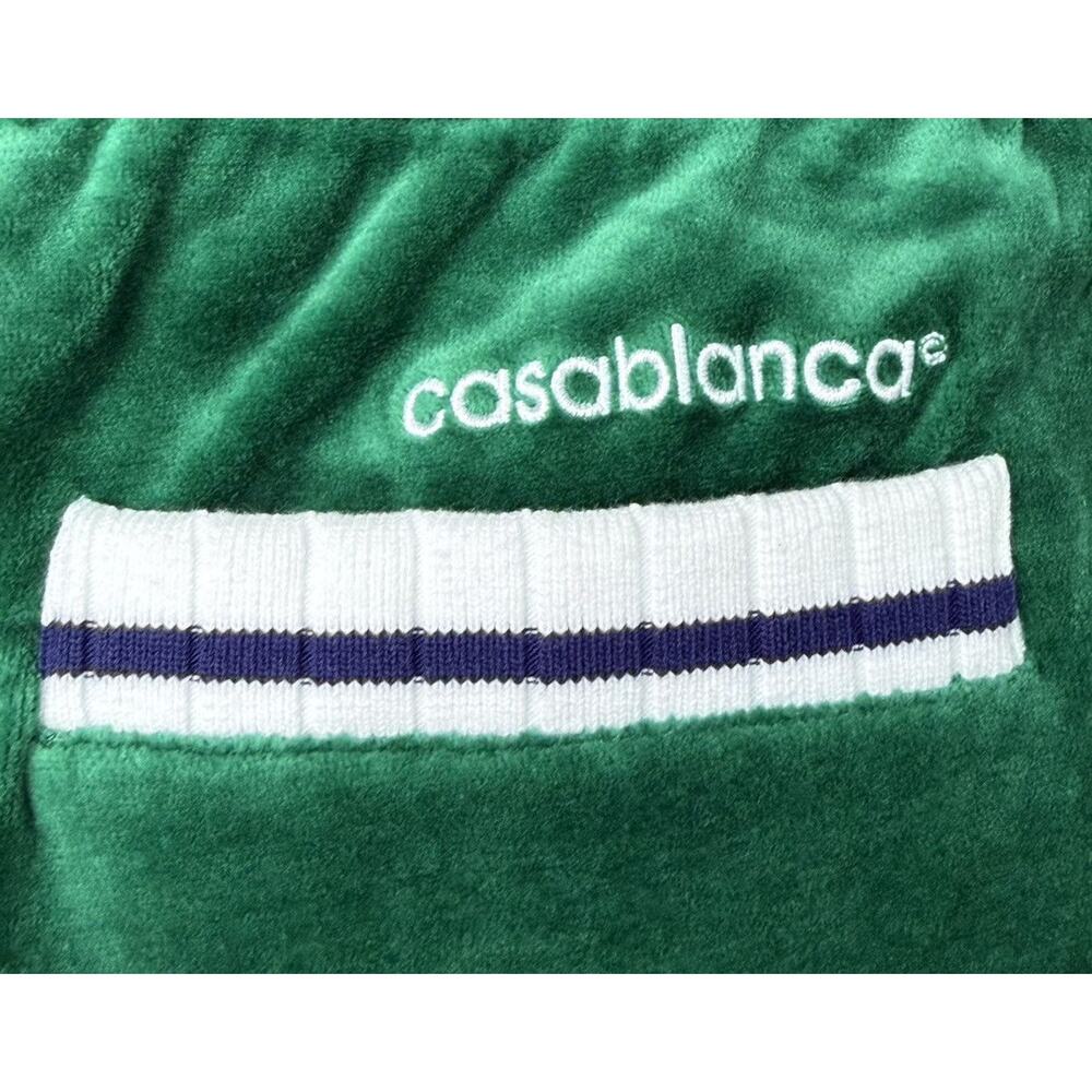Casablanca Green Velour Athletic Shorts - Picture 5 of 11